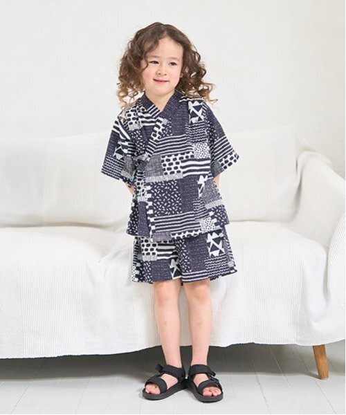 b・ROOM(ビールーム)の「【選べる5柄】アソート甚平(浴衣・キッズ・ブルーグレー/アイボリー/モスグリーン/チャコール/ネイビー・110cm/130cm/120cm/100cm)」の5枚目の写真