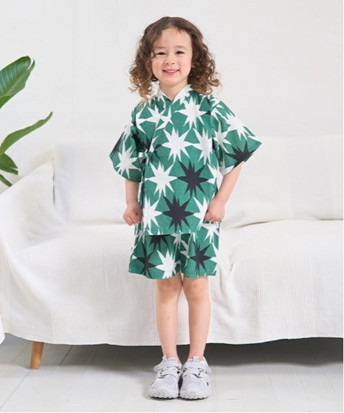 b・ROOM(ビールーム)の「【選べる5柄】アソート甚平(浴衣・キッズ・ブルーグレー/アイボリー/モスグリーン/チャコール/ネイビー・110cm/130cm/120cm/100cm)」の4枚目の写真