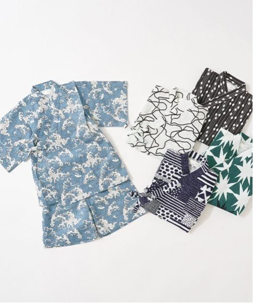 b・ROOM(ビールーム)の「【選べる5柄】アソート甚平(浴衣・キッズ・ブルーグレー/アイボリー/モスグリーン/チャコール/ネイビー・110cm/130cm/120cm/100cm)」の6枚目の写真