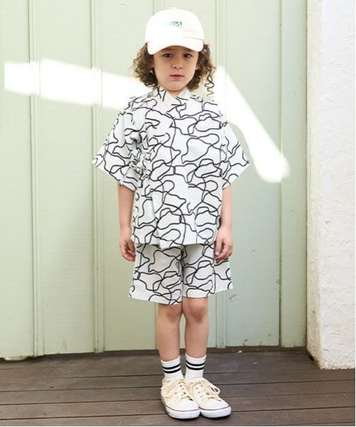 b・ROOM(ビールーム)の「【選べる5柄】アソート甚平(浴衣・キッズ・ブルーグレー/アイボリー/モスグリーン/チャコール/ネイビー・110cm/130cm/120cm/100cm)」の16枚目の写真