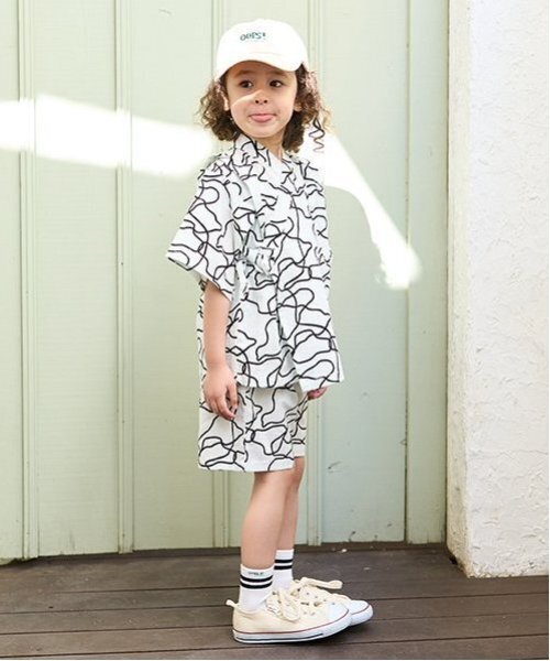 b・ROOM(ビールーム)の「【選べる5柄】アソート甚平(浴衣・キッズ・ブルーグレー/アイボリー/モスグリーン/チャコール/ネイビー・110cm/130cm/120cm/100cm)」の17枚目の写真