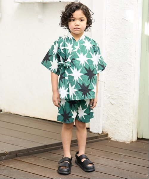 b・ROOM(ビールーム)の「【選べる5柄】アソート甚平(浴衣・キッズ・ブルーグレー/アイボリー/モスグリーン/チャコール/ネイビー・110cm/130cm/120cm/100cm)」の19枚目の写真