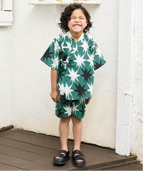 b・ROOM(ビールーム)の「【選べる5柄】アソート甚平(浴衣・キッズ・ブルーグレー/アイボリー/モスグリーン/チャコール/ネイビー・110cm/130cm/120cm/100cm)」の20枚目の写真