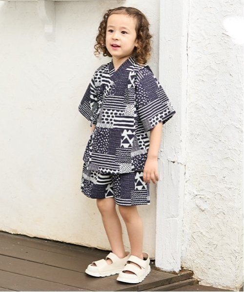 b・ROOM(ビールーム)の「【選べる5柄】アソート甚平(浴衣・キッズ・ブルーグレー/アイボリー/モスグリーン/チャコール/ネイビー・110cm/130cm/120cm/100cm)」の22枚目の写真