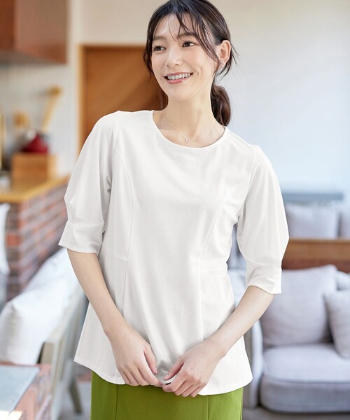 Tiaclasse(ティアクラッセ)の「マトンスリーブカットソートップス(Tシャツ/カットソー・レディース・ピンク系/ブラック/オフホワイト/ブルー・S/M/L)」の13枚目の写真