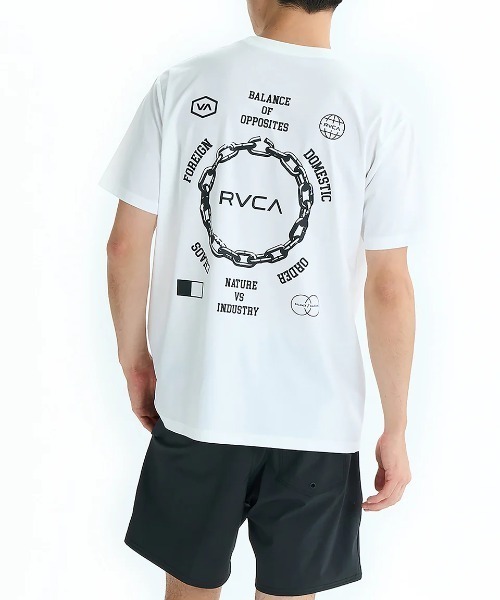 RVCA(ルーカ)の「RVCA メンズ CHAIN RELEASE SFST サーフTシャツ 【2025年夏モデル】/ルーカ水陸両用バックプリント半袖ラッシュガード(水着)(ラッシュガード・メンズ・ホワイト/ブラック/グリーン系その他・X-LARGE/LARGE/MEDIUM/SMALL)」の2枚目の写真
