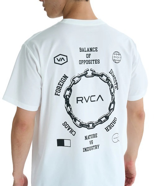 RVCA(ルーカ)の「RVCA メンズ CHAIN RELEASE SFST サーフTシャツ 【2025年夏モデル】/ルーカ水陸両用バックプリント半袖ラッシュガード(水着)(ラッシュガード・メンズ・ホワイト/ブラック/グリーン系その他・X-LARGE/LARGE/MEDIUM/SMALL)」の5枚目の写真