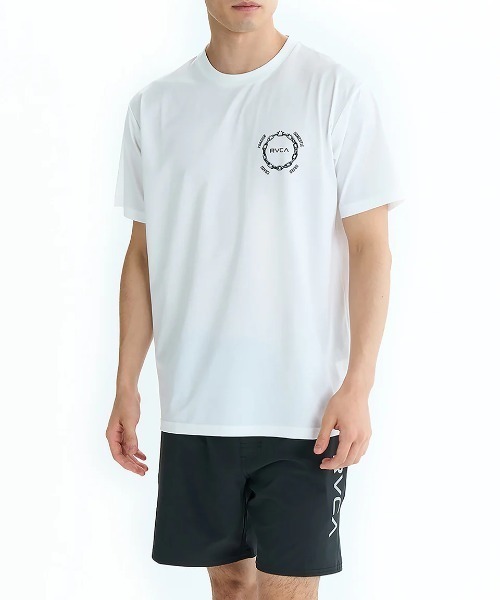 RVCA(ルーカ)の「RVCA メンズ CHAIN RELEASE SFST サーフTシャツ 【2025年夏モデル】/ルーカ水陸両用バックプリント半袖ラッシュガード(水着)(ラッシュガード・メンズ・ホワイト/ブラック/グリーン系その他・X-LARGE/LARGE/MEDIUM/SMALL)」の7枚目の写真