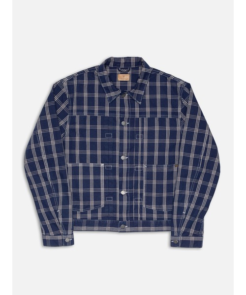 Nudie Jeans(ヌーディージーンズ)の「Nudie Jeans/ヌーディージーンズ Dante II / インディゴチェックジャケット / Blue(その他アウター・メンズ・ブルー・S/M/L)」の1枚目の写真