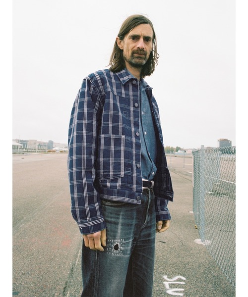 Nudie Jeans(ヌーディージーンズ)の「Nudie Jeans/ヌーディージーンズ Dante II / インディゴチェックジャケット / Blue(その他アウター・メンズ・ブルー・S/M/L)」の4枚目の写真