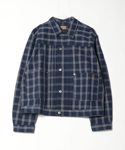 Nudie Jeans(ヌーディージーンズ)の「Nudie Jeans/ヌーディージーンズ Dante II / インディゴチェックジャケット / Blue(その他アウター・メンズ・ブルー・S/M/L)」の11枚目の写真