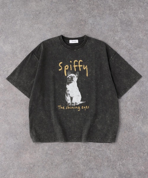 MONO-MART(モノマート)の「ヴィンテージ加工 アニマルプリントキャット半袖Tシャツ(Tシャツ/カットソー・レディース・ホワイト系/ブラック系/ブラック/ピンク/オフホワイト・FREE)」の18枚目の写真
