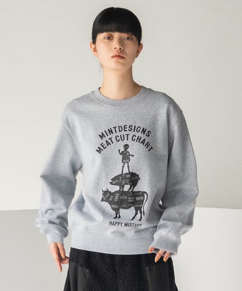 mintdesigns（ミントデザインズ）の「MEAT CHART SWEAT（スウェット・レディース・ブラック/グレー・5/2）」の2枚目の写真