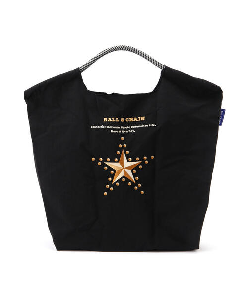 Ball&Chain（ボールアンドチェーン）の「Ball&Chain(ボールアンドチェーン) The first star/Mサイズ（エコバッグ/サブバッグ・レディース・ブラック/アイボリー/グレー・F）」の3枚目の写真