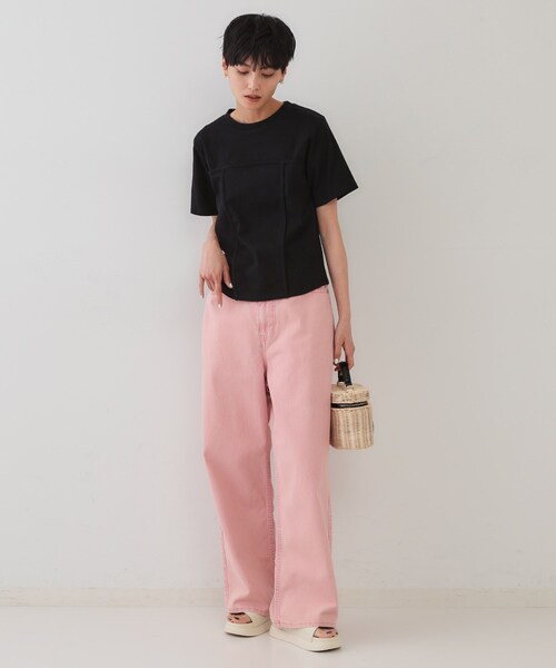 OPAQUE.CLIP(オペークドットクリップ)の「◆切り替えデザインカットソー【洗濯機洗い可】(Tシャツ/カットソー・レディース・ブラック/ホワイト/ピンク・36/38)」の16枚目の写真