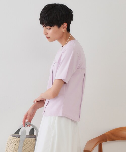 OPAQUE.CLIP(オペークドットクリップ)の「◆切り替えデザインカットソー【洗濯機洗い可】(Tシャツ/カットソー・レディース・ブラック/ホワイト/ピンク・36/38)」の13枚目の写真