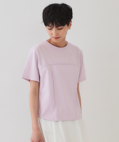 OPAQUE.CLIP(オペークドットクリップ)の「◆切り替えデザインカットソー【洗濯機洗い可】(Tシャツ/カットソー・レディース・ブラック/ホワイト/ピンク・36/38)」の9枚目の写真