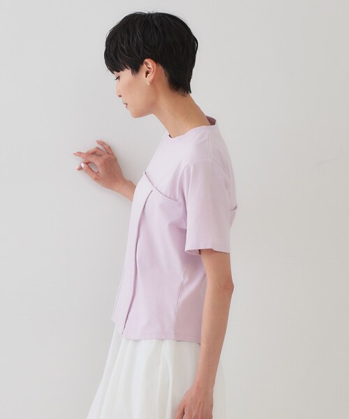 OPAQUE.CLIP(オペークドットクリップ)の「◆切り替えデザインカットソー【洗濯機洗い可】(Tシャツ/カットソー・レディース・ブラック/ホワイト/ピンク・36/38)」の8枚目の写真