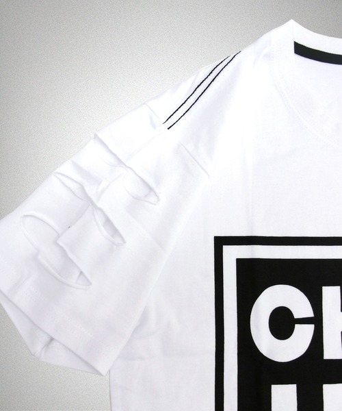 CHEER(チアー)の「ダメージ加工プリントBIGTEE(Tシャツ/カットソー・レディース・ホワイト/ブラック・L/M/S)」の10枚目の写真