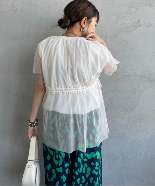 LOHEN チュールレイヤードジオメトリープリントTシャツ LASUD｜フォトプリントチュールレイヤードT | Rakuten Fashion
