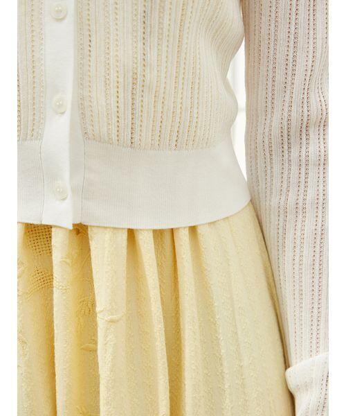 SNIDEL(スナイデル)の「シアーカーディガン(カーディガン/ボレロ・レディース・イエロー/ホワイト/ブラック/ターコイズブルー・F)」の9枚目の写真