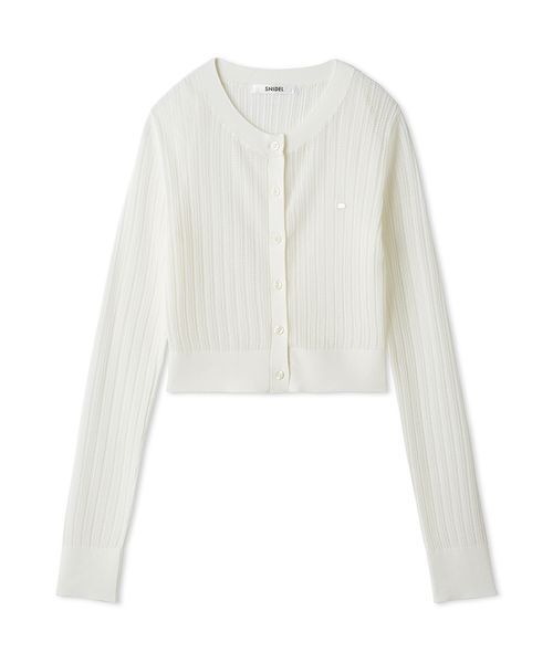 SNIDEL(スナイデル)の「シアーカーディガン(カーディガン/ボレロ・レディース・イエロー/ホワイト/ブラック/ターコイズブルー・F)」の15枚目の写真