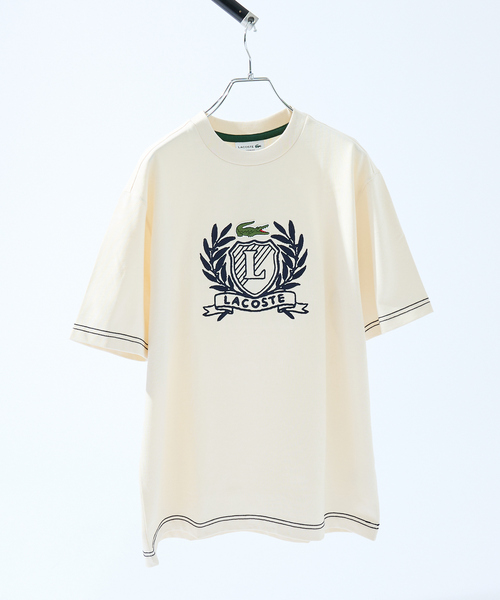 LACOSTE(ラコステ)の「【LACOSTE / ラコステ】ハンドステッチ風フレンチグラフィックTシャツ(Tシャツ/カットソー・メンズ・ネイビー/グリーン/オフホワイト・L/M)」の2枚目の写真