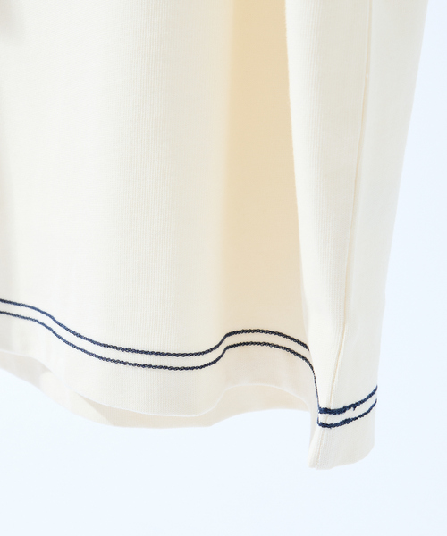 LACOSTE(ラコステ)の「【LACOSTE / ラコステ】ハンドステッチ風フレンチグラフィックTシャツ(Tシャツ/カットソー・メンズ・ネイビー/グリーン/オフホワイト・L/M)」の9枚目の写真