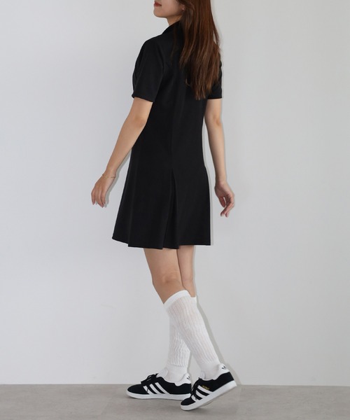 STRETA(ストレタ)の「骨格ストレート華奢見えフロントボタンポロ風ミニワンピース(ワンピース・レディース・ダークグレー/ブルー系その他/ブラック・M/MS)」の17枚目の写真