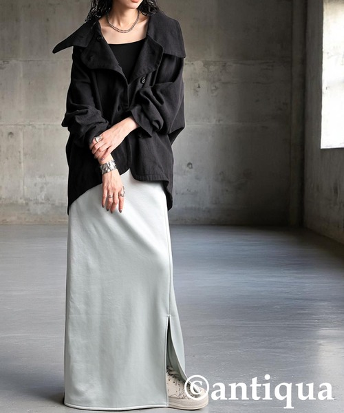 antiqua（アンティカ）の「リネンコクーンジャケット（その他アウター・レディース・ブラック/ナチュラル・ONESIZE）」の8枚目の写真