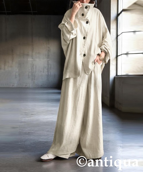 antiqua（アンティカ）の「リネンコクーンジャケット（その他アウター・レディース・ブラック/ナチュラル・ONESIZE）」の16枚目の写真