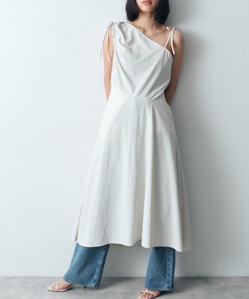 uuuuui様線 ワンピース asymmetry ribbon one－piece（マキシ・ロングワンピース