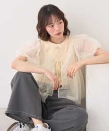 b4348【アースミュージックアンドエコロジー】レディース　Tシャツ　半袖　M earth music&ecology｜アースミュージックアンドエコロジーのT