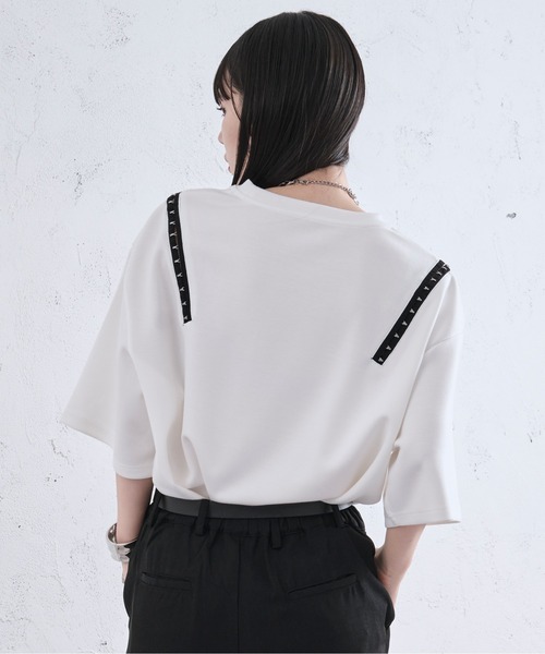 Ellno Loset(エルノロゼット)の「ショルダーホックポンチTシャツ(Tシャツ/カットソー・メンズ・オフホワイト/ブラック/ライトパープル・LARGE/SMALL/MEDIUM)」の11枚目の写真