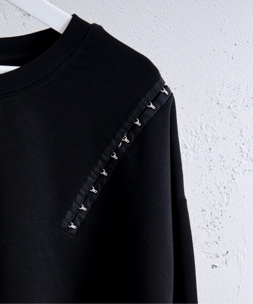 Ellno Loset(エルノロゼット)の「ショルダーホックポンチTシャツ(Tシャツ/カットソー・メンズ・オフホワイト/ブラック/ライトパープル・LARGE/SMALL/MEDIUM)」の5枚目の写真