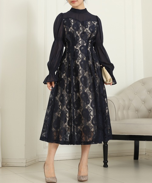 セール】チョーカーネック 花柄 レース ドッキング キャンディー