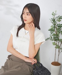 【コットン100%】フレンチスリーブロゴTシャツ
