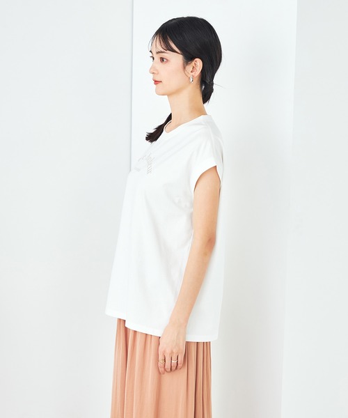 a.v.v(アーヴェヴェ)の「【コットン100%】フレンチスリーブロゴTシャツ(Tシャツ/カットソー・レディース・ホワイト/グレー系その他・34/36/38/40/42)」の19枚目の写真
