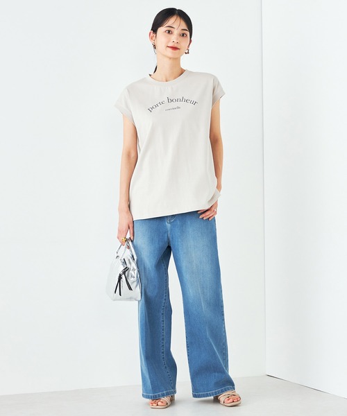 a.v.v(アーヴェヴェ)の「【コットン100%】フレンチスリーブロゴTシャツ(Tシャツ/カットソー・レディース・ホワイト/グレー系その他・34/36/38/40/42)」の8枚目の写真