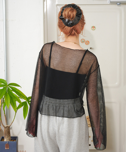 B.C STOCK（ベーセーストック）の「【ZOZO限定】手洗い可 / シアーボーダープルオーバー（Tシャツ/カットソー・レディース・ブラック/アイボリー/サックスブルー・FREE）」の11枚目の写真