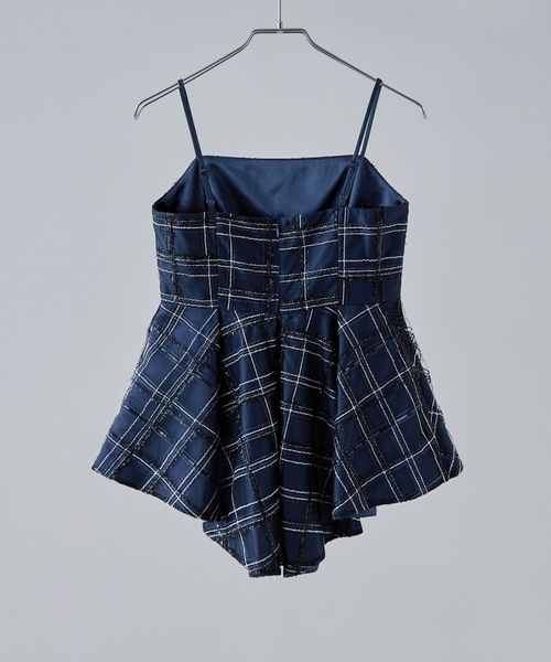 etoll. リボン刺繍ビスチェ&ワイドパンツ&シアーインナーSET UP エトル