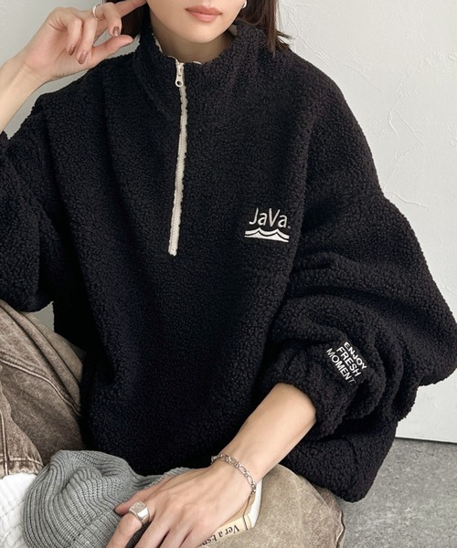 セール】《JaVaジャバコラボ》ボア素材×刺繍でおしゃれ上級者に格上げ