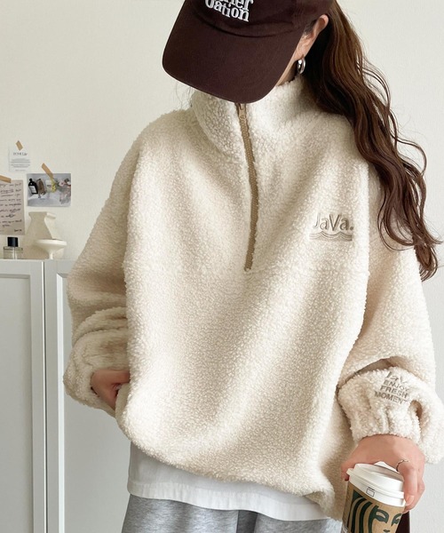 セール】《JaVaジャバコラボ》ボア素材×刺繍でおしゃれ上級者に格上げ