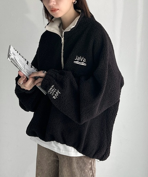 セール】《JaVaジャバコラボ》ボア素材×刺繍でおしゃれ上級者に格上げ