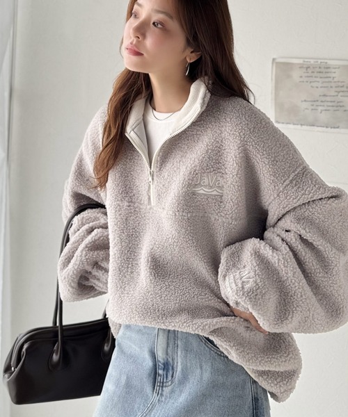 セール】《JaVaジャバコラボ》ボア素材×刺繍でおしゃれ上級者に格上げ