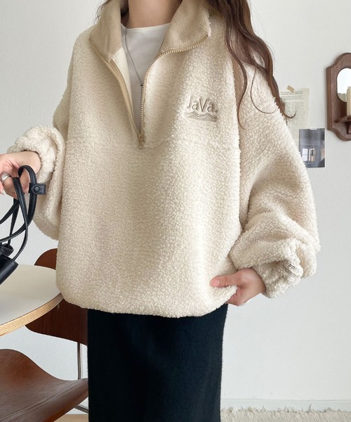 セール】《JaVaジャバコラボ》ボア素材×刺繍でおしゃれ上級者に格上げ