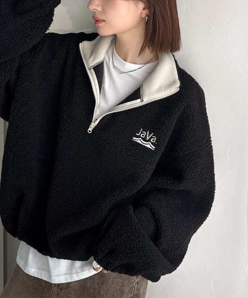 セール】《JaVaジャバコラボ》ボア素材×刺繍でおしゃれ上級者に格上げ