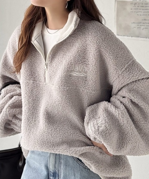 セール】《JaVaジャバコラボ》ボア素材×刺繍でおしゃれ上級者に格上げ