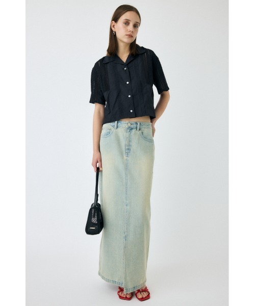 MOUSSY(マウジー)の「【セットアップ対応】LACE OPEN COLLAR シャツ(シャツ/ブラウス・レディース・ブラック/ホワイト・FREE)」の4枚目の写真