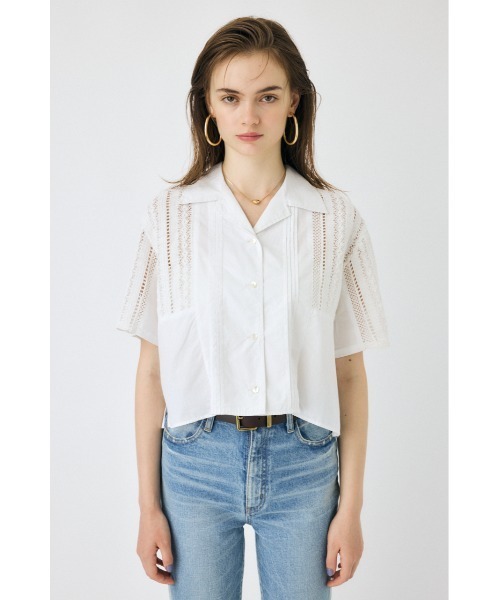 MOUSSY(マウジー)の「【セットアップ対応】LACE OPEN COLLAR シャツ(シャツ/ブラウス・レディース・ブラック/ホワイト・FREE)」の16枚目の写真